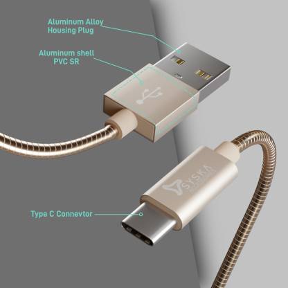 Syska Fastlink C-Type Cable CCCM30 RG-USB