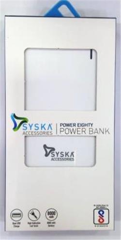 SYSKA-P8001-POWER BANK-WHITE (8000MAH)
